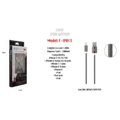 CAVO DI RICARICA PER IPHONE IPAD 5VOLT-2000MA 1MT ALTA VELOCITÀ USB MAXTECH F-IP013
