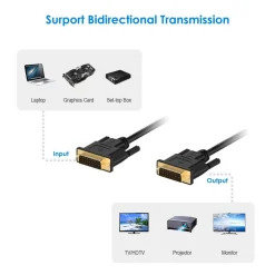 CAVO DVI A DVI DVI-D 24+1 DUAL LINK 1080P PER MONITOR PC PROIETTORE DA 5 METRI