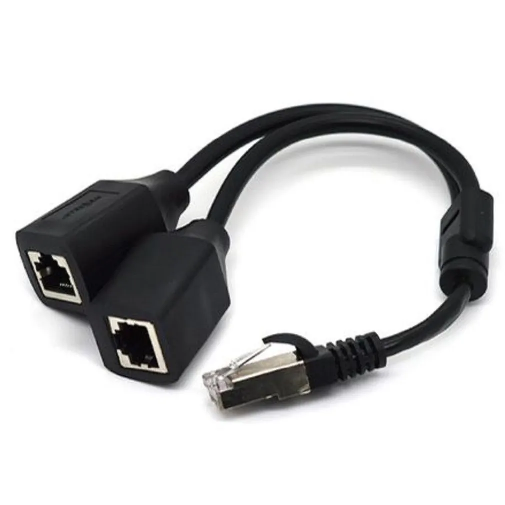 CAVO ETHERNET RJ45 PORTA LAN PORTA DA 1 A 2 ADATTATORE CONNETTORE MAXTECH SP-L01