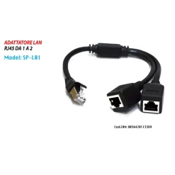 CAVO ETHERNET RJ45 PORTA LAN PORTA DA 1 A 2 ADATTATORE CONNETTORE MAXTECH SP-L01