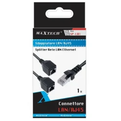CAVO ETHERNET RJ45 PORTA LAN PORTA DA 1 A 2 ADATTATORE CONNETTORE MAXTECH SP-L01