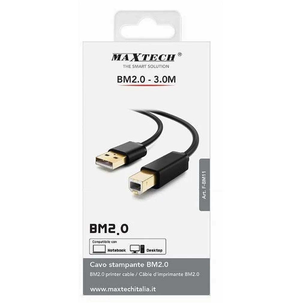 CAVO F-BM11 CAVETTO PER STAMPANTE BM2.0 USB DA 3MT COMPATIBILE NOTEBOOK DESKTOP