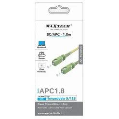 CAVO FIBRA OTTICA MONOMODALE 9/125 SC-APC 1.8 MT PER ROUTER NOTEBOOK FO-D005-1.8