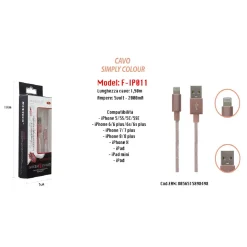 CAVO FILO USB VELOCE RICARICA PER IPHONE 5VOLT - 2000MA 1,50MT MAXTECH F-IP011