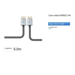 CAVO HDMI 2.0 4K DA 5 METRI HIGH SPEED TV MONITOR AUDIO VIDEO CAVETTO HD2.0-5.0M