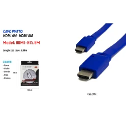 CAVO HDMI-HDMI FULL HD 1080P PIATTO 24K TV XBOX VIDEO 5METRI MAXTECH HDMI-HI5.0M