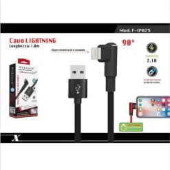 CAVO LIGHTNING 90° A USB RICARICA COMPATIBILE CON IPAD IPOD 1 MT MAXTECH F-IP025