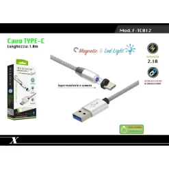 CAVO MAGNETICO RICARICA DATI PER HUAWEI 1MT CONNETTORE TYPE-C MAXTECH F-TC012