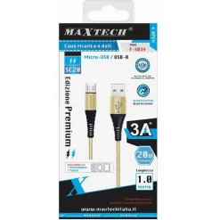 CAVO MICRO USB A USB-A PREMIUM TRASFERIMENTO DATI RICARICA 1MT SMARTPHONE F-S034