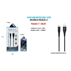 CAVO MICRO USB 1.5MT DATI CARICABATTERIA USB PER SAMSUNG HUAWEI MAXTECH F-S020
