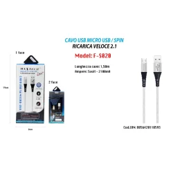 CAVO MICRO USB 1.5MT DATI CARICABATTERIA USB PER SAMSUNG HUAWEI MAXTECH F-S020