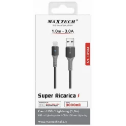 CAVO PER DATI SUPER RICARICA USB LIGHTNING 3A 1 MT PER IPHONE IPAD IPOD F-IP044
