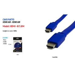 CAVO PIATTO HDMI AM - HDMI AM FULL HD 3 METRI PER PC TV XBOX MAXTECH HDMI-HI3.0M