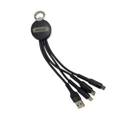 CAVO PORTACHIAVI 3 IN 1 USB LIGHTNING TYPE-C MICRO USB CARICATORE 0,2 MT Q-C18