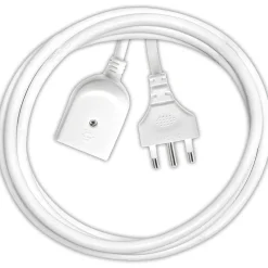 CAVO PROLUNGA ELETTRICA DA 7 METRI CON SPINA DA 16A PRESA BIPASSO 10A 16A BIANCO