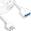 CAVO PROLUNGA ELETTRICA DA 3 METRI CON SPINA DA 16A PRESA BIPASSO 10A 16A BIANCO