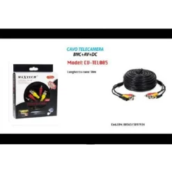 CAVO PROLUNGA PER TELECAMERA BNC AUDIO VIDEO SORVEGLIANZA 30MT MAXTECH CV-TEL005