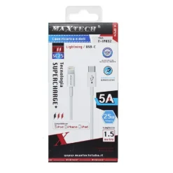 CAVO RICARICA DATI LIGHTNING A TYPE-C 5A 1.5 METRI CARICA RAPIDA IPHONE F-IP032