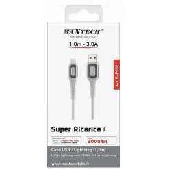 CAVO RICARICA SUPER TRASMISSIONE DATI USB A LIGHTNING 3A 1MT IPHONE IPAD F-IP052