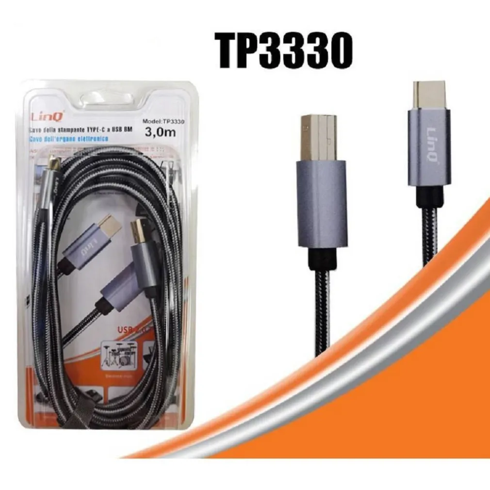 CAVO STAMPANTE DA TYPE-C A USB BM PER ORGANO ELETTRONICO COMPUTER 3 MT TPC3330