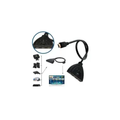 CAVO SWITCH HDMI 1080p 3 PORTE FULL HD TV PRESA MULTIPLA SDOPPIATORE ADATTATORE