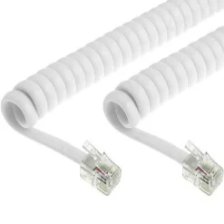 CAVO TELEFONICO ESTENSIBILE SPIRALATO PER CORNETTE COLORE BIANCO 2 MT