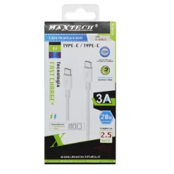 CAVO TRASFERIMENTO DATI RICARICA VELOCE TYPE-C/TYPE-C 3A 2.5MT F-TC023 SMARTPHONE