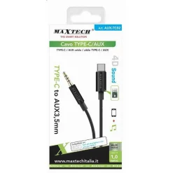 CAVO TYPE-C A AUX 3,5MM 1MT 4D SOUND DAC CHIP CUFFIE AUDIO SMARTPHONE AUX-TC02