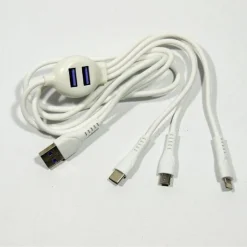 CAVO USB 5 IN 1 40 CM RICARICA RAPIDA TRASFERIMENTO DATI 3.1A 2 PORTE USB Q-A35