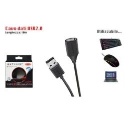 CAVO USB 2.0 MASCHIO A FEMMINA M/F PROLUNGA PER PC 10 MT MAXTECH USB2.0F-M10M