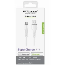 CAVO USB / TYPE-C DATI SUPERCHARGE RICARICA 1 MT 5 A SMARTPHONE TABLET F-TC040