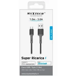 CAVO USB A MICRO USB 1 MT 3 A SUPER RICARICA DATI PER SMARTPHONE TABLET F-S042