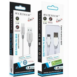 CAVO USB A MICRO USB 2.1A RICARICA VELOCE DATI FILO ULTRA RESISTENTE 1 MT F-S024