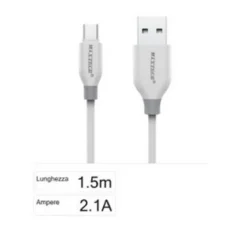 CAVO USB A MICRO USB SINCRONIZZAZIONE DATI RICARICA 2.1A 1.5MT SMARTPHONE F-S029
