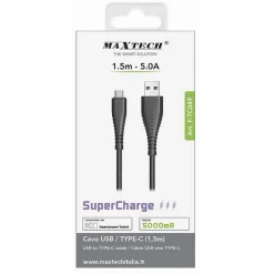 CAVO USB A TYPE-C 1.5 MT 5 A SUPERCHARGE RICARICA DATI SMARTPHONE TABLET F-TC049