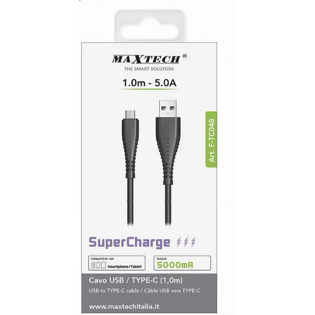 CAVO USB A TYPE-C 1MT 5000MA SUPERCHARGE RICARICA DATI SMARTPHONE TABLET F-TC048