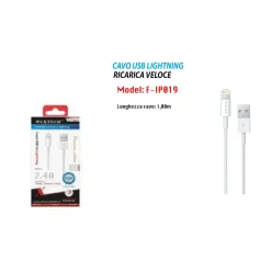 CAVO USB DATI E RICARICA PER IPHONE IPOD IPAD LIGHTNING A USB 1MT MAXTECH F-IP019