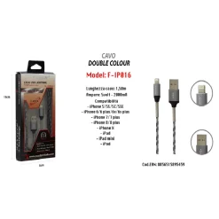 CAVO USB DOUBLE COLOUR IPHONE IPAD IPOD 5VOLT - 2000MA 1,50 MT MAXTECH F-IP016