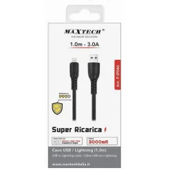 CAVO USB LIGHTNING 3A 1MT SUPER RICARICA DATI RESISTENTE IPHONE IPAD IPOD F-IP046