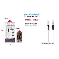 CAVO USB 1,5MT CARICABATTERIA USB 2.1 LIGHTNING IPHONE IPAD IPOD MAXTECH F-IP020
