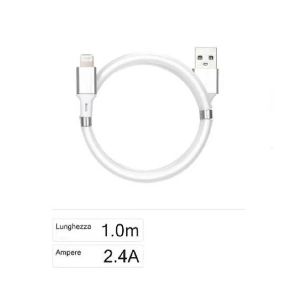 CAVO USB RICARICA TRASFERIMENTO DATI A LIGHTNING 2.4A 1MT IPHONE IPAD F-IP028