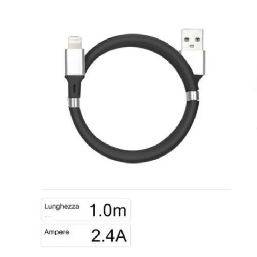 CAVO USB RICARICA TRASFERIMENTO DATI A LIGHTNING 2.4A 1MT IPHONE IPAD F-IP028
