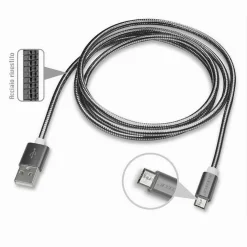 CAVO USB STEEL EDITION X SMARTPHONE 5 PIN 5VOLT - 2100MA 1,0 MT MAXTECH F-S013