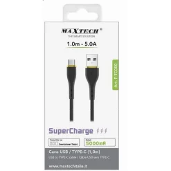 CAVO USB TYPE-C 1 MT SUPERCHARGE RICARICA DATI 5 A PER SMARTPHONE TABLET F-TC050