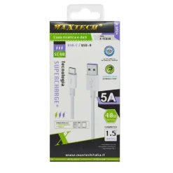 CAVO USB TYPE-C 5A 1.5 METRI DATI RICARICA RAPIDA PER SMARTPHONE TABLET F-TC020