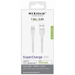 CAVO USB TYPE-C 1.5MT SUPERCHARGE RICARICA DATI 5A PER SMARTPHONE TABLET F-TC051