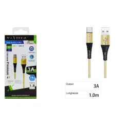 CAVO USB-A / TYPE-C 3.0A 1 MT DATI RICARICA RAPIDA PER SMARTPHONE TABLET F-TC022