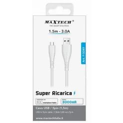 CAVO USB/MICRO USB 1.5 METRI SUPER RICARICA DATI 3A PER TABLET SMARTPHONE F-S049