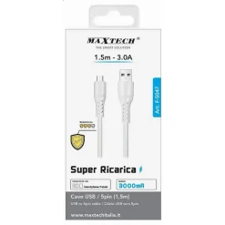 CAVO USB/MICRO USB SUPER RICARICA DATI RESISTENTE 1.5 METRI 3A SMARTPHONE F-S047