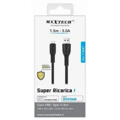 CAVO USB/MICRO USB SUPER RICARICA DATI RESISTENTE 1.5 METRI 3A SMARTPHONE F-S047